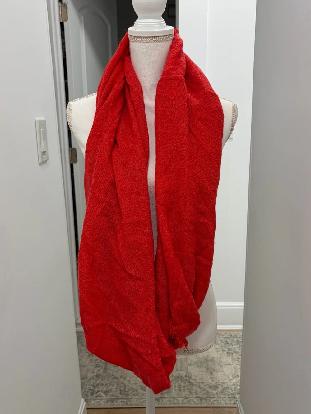 Red Orange Infinity Scarf - Bold Pop of Color!